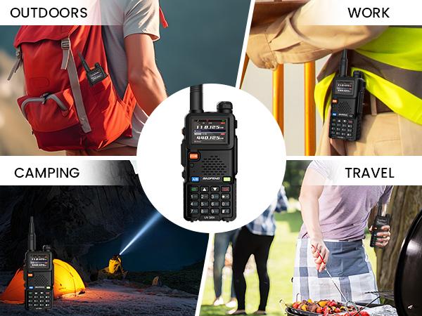 BAOFENG UV-5RH (Upgrade of UV-5R) GMRS Ham Radio, Long Range Walkie Talkies Survival Emergency Gear, Handheld Two Way Radio with NOAA Weather, 999 Channels,Copy Frequency,USB-C Charging,Support Chirp,Video & Audio Produc(Black, Full Kits)