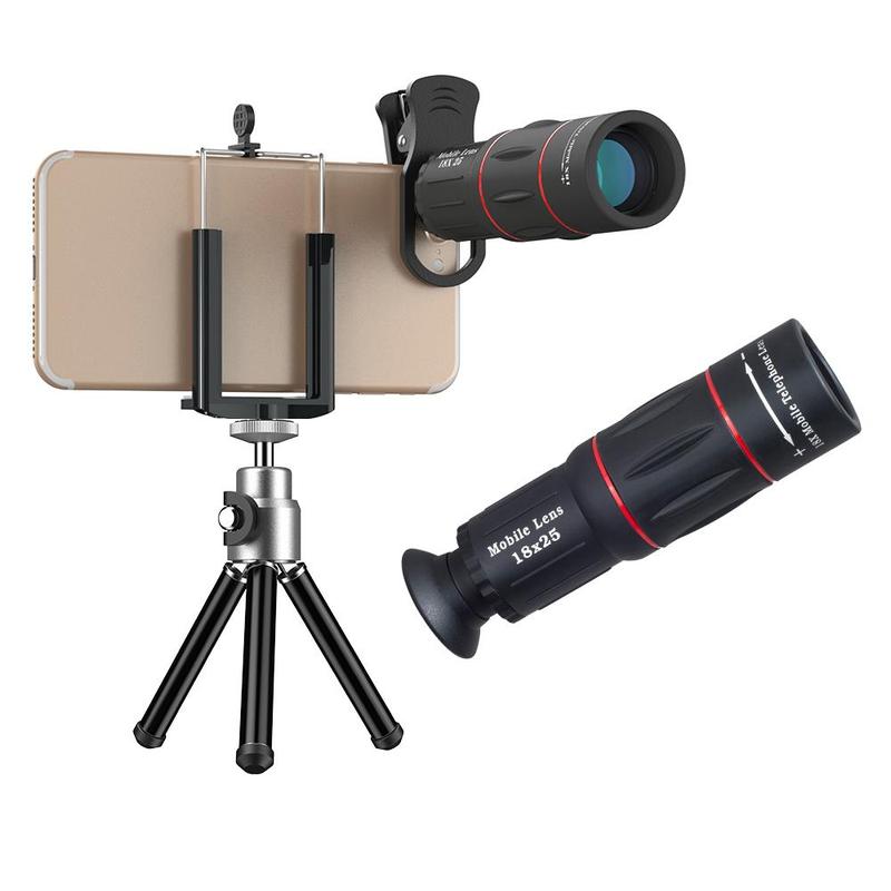 Music Festival 18X Magnification Mobile Phone Telescope Lens, Mobile Phone Zoom Lens With Tripod & Phone Clip & Cloth & Storage Bag & Lens Cover, Phone Accessories For Long Distance Shooting