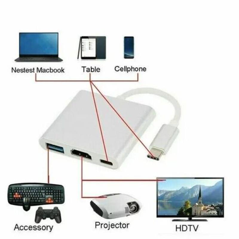 USB Type C to HDMI HDTV TV Cable Adapter Converter Hub for Macbook Android Phone