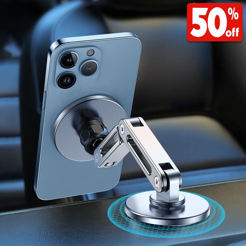 [50%OFF, Summer Sale] 360°Free Rotatim Magneticon Car Phone Mount, Aluminu Holder for iPhone 12 13 14 15 and Samsung, with 2 Magnet Attractors, Stick-on Style for Any Smooth Surface, 50% OFF - Stand Smartphone Accessories Cellphone