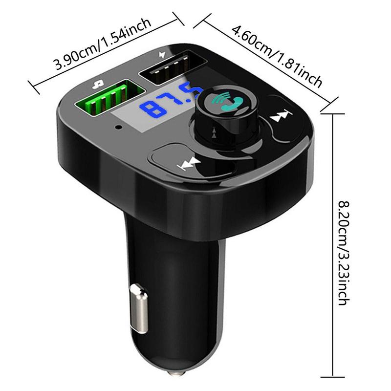 Wireless FM Transmitter, Car Music MP3 Player Support TF Card USB Flash Drive Playback, Handsfree Calling USB Car Charger, Car Electrical Appliances