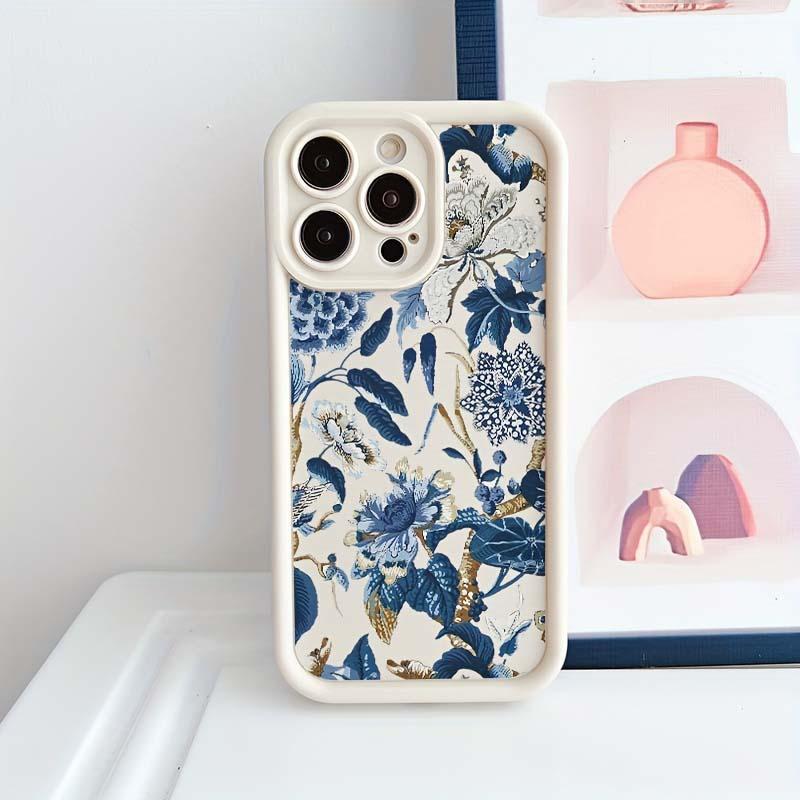 Vintage Flower Pattern Phone Case, Anti-drop Cellphone Protective Case, Total Protective Shockproof Mobile Phone Cover for iPhone