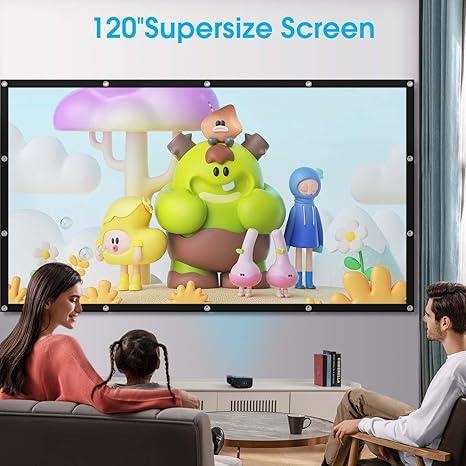 Mini Projector ,WiFi and Bluetooth, Electric Keystone  5G 4K Supported Projector, Max 200” Display, 50% Zoom Outdoor Projector for iOS Android HDMI USB TV Stick PS5,HDMI cable, Screen mirror projector Audio Portable Electronic Flash Game Lcd Crystal