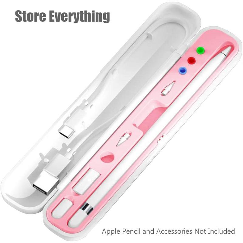 Pencil Case for Apple Pencil 1st Generation Apple Pencil 2nd Generation Case Holder, Pen Accessories Storage Case Box Cover Design for Apple iPad Pencil Accessories Tips(Pink) Computer Tablet Smartphone Protection Stylus