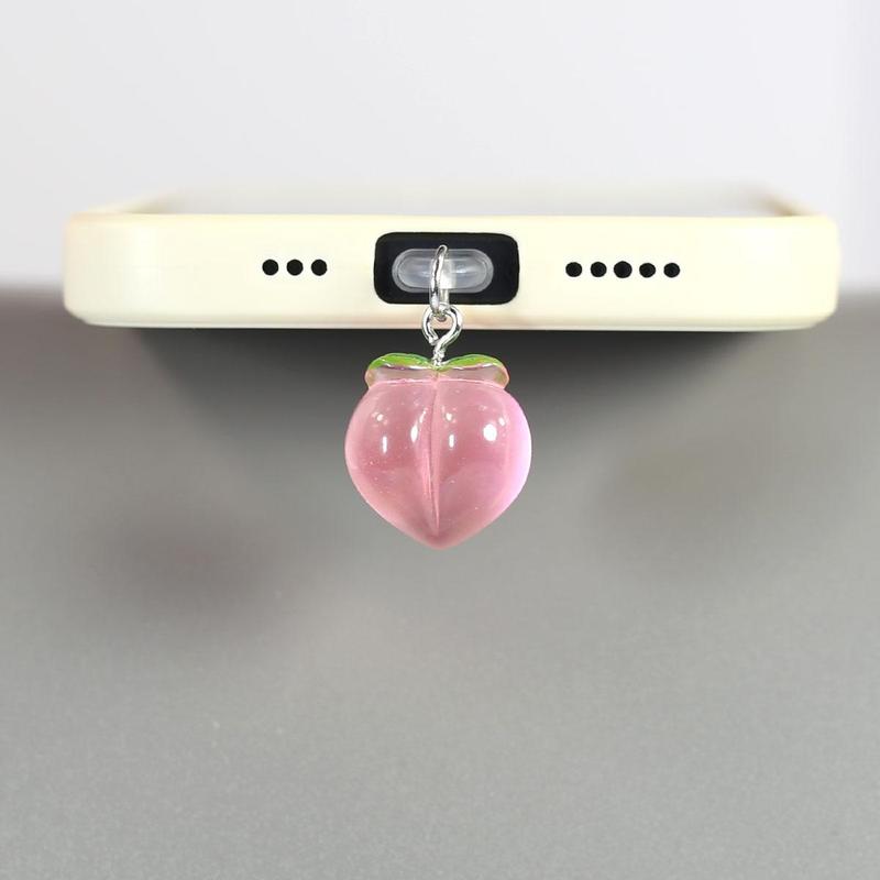 Cute Strawberry Peach Design Phone Dust Plug (1 Count), Creative Phone Dust Plug, Phone Accessories for iPhone & Samsung