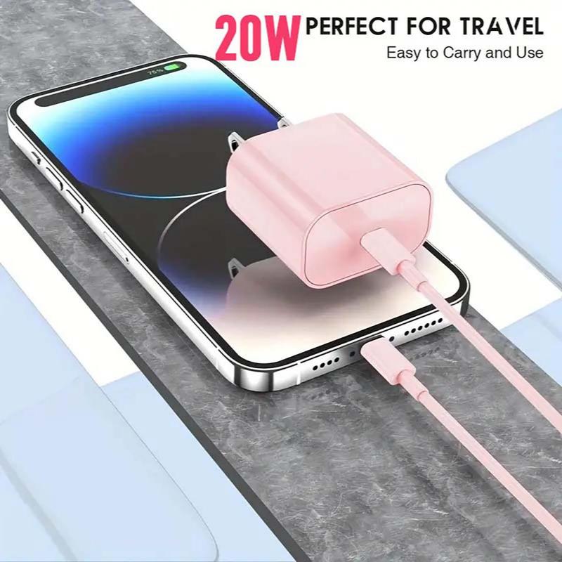 JIMROZ 20W PD 3.0 Wall Fast Charger & 20W Fast Charging Cable Set, Mobile Phone Charging Cable Compatible with iPhone [MFi Certified]