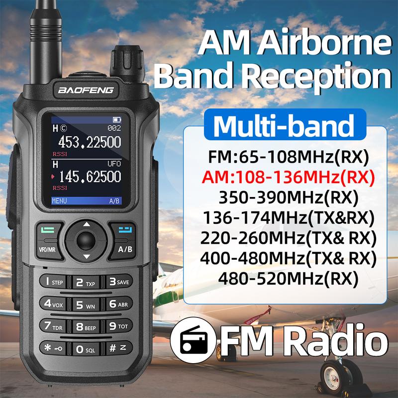 Baofeng UV-21 Pro V2 Air Band Walkie Talkie Wireless Copy Frequency AM Type-C Long Range Upgrade UV-5R Ham Radio