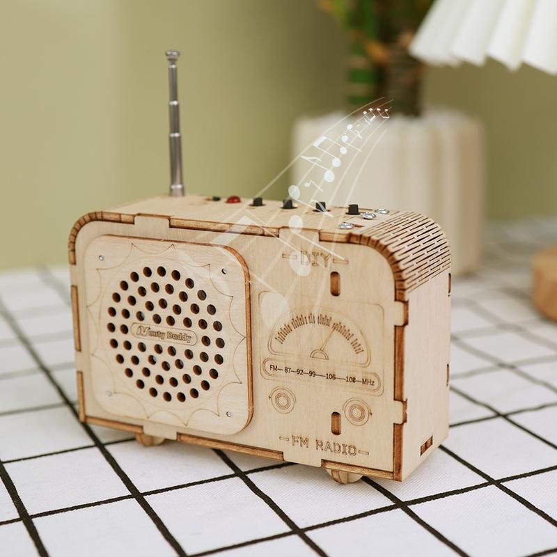   FM Radio Kit. STEM for 8-14yo，DIY Electronic. Gift for teens，Classic Wood. Beginner Set. christmas gift ideas