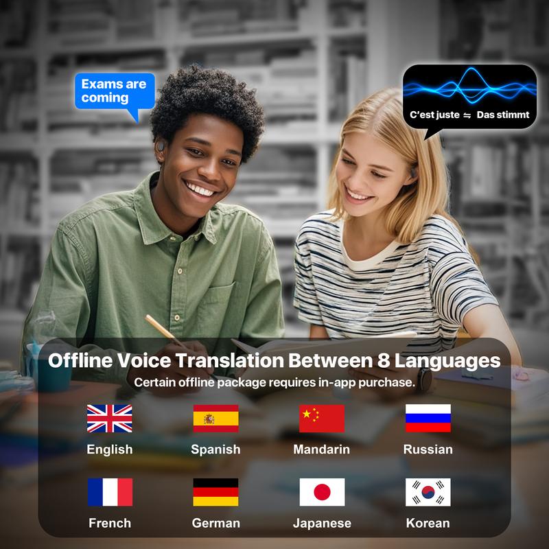 Smart Translation Earbuds – Supports 144 Languages Translation, AI Q&A, High-Quality Sound, Perfect for Business Travel & Leisure Ideal for international travel, with high-quality sound and real-time translation, ensuring smooth communication worldwide