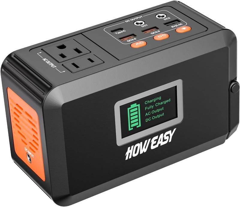 HOWEASY Portable Power Bank withAC Outiet, Peak 120W 110V PortableLaptop Battery Bank,24000mAh Charger Power Supply with AC QutletPower Station for Qutdoor CampingHome Office Hurricane Emergency Accessories Phone Smartphone