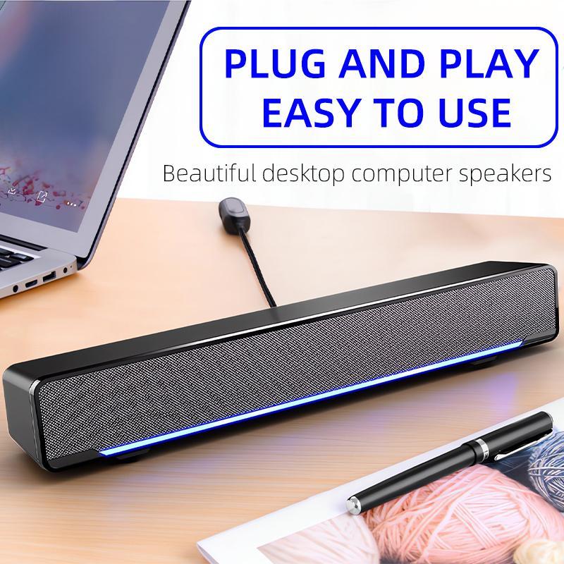 USB Powered Wired Computer Speaker, 3.5mm Audio Interface Desktop Speaker, Universal PC Speaker for Desktop Computers & Laptops