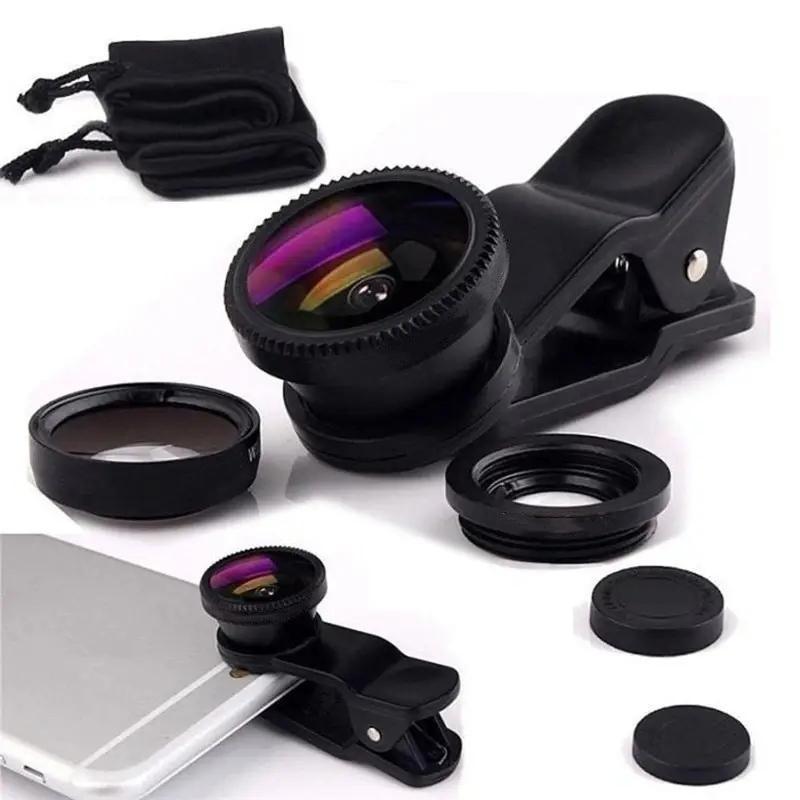 Universal Clip Lens Set, Professional 3 In 1 Mobile Phone Camera Lens, Portable Wide Angle & Fisheye & Macro Lens, Lens Kit for Mobile Phone, Phone Accessories, Mobile Lenses Accessories, Boyfriend Gift