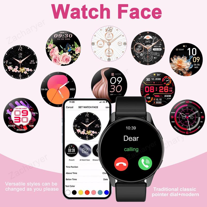 Smart Watch for Men & Women, Outdoor Watch with Wireless Call Dial, Incoming Call Alert & Rejection, Message Alert View, Multiple APP Alerts, Custom Wallpaper, Smart & Wearable Devices Compatible with iPhone Andriod Smartphone