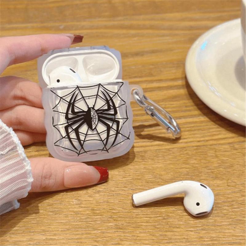 Cartoon Spider Pattern Earphone Case, Transparent Earphone Protective Cover, Earphone Accessories Compatible with AirPods Pro