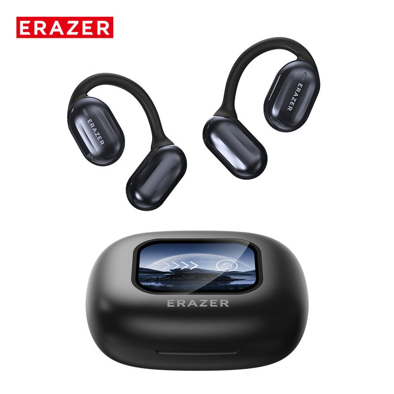 ERAZER True Wireless Open Ear Earbuds Bluetooth 5.4, IPX5 Waterproof,35Hours Play time,OWS Headphones Immersive Premium Sound Long Distance Connection Headset with Charging Case,Light-Weight Headphones Built-in Microphone