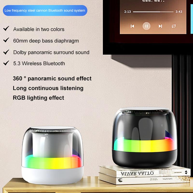 Mini Bluetooth Speakers with LED Lights, Portable Bluetooth Speaker With Wireless Stereo TWS Pairing, HiFi HD Sound, for Shower, Beach, Home, Outdoor