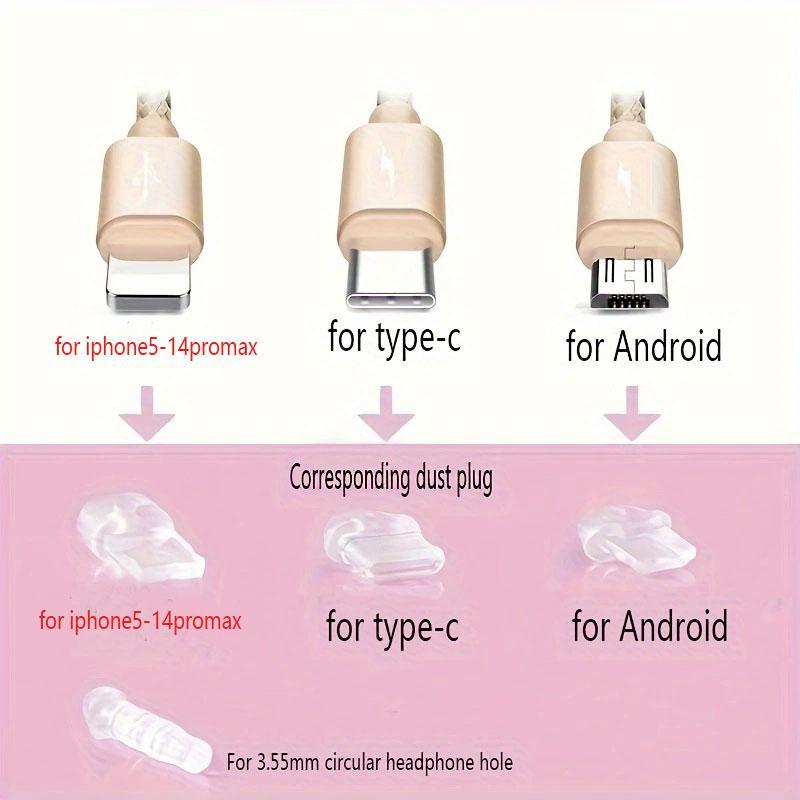 Rhinestone Star Shaped Phone Dust Plug, Creative Phone Dust Plug, Phone Accessories for iPhone 5-14ProMax & Type-C