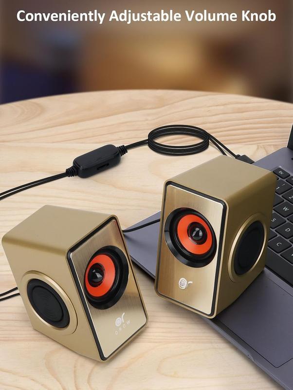 OROW Computer Speaker, 12W Desktop Speaker with Volume Control, 3.5mm Speaker, USB , Dual Diaphragm, USB Speaker for PC Laptop  iMac Projector()