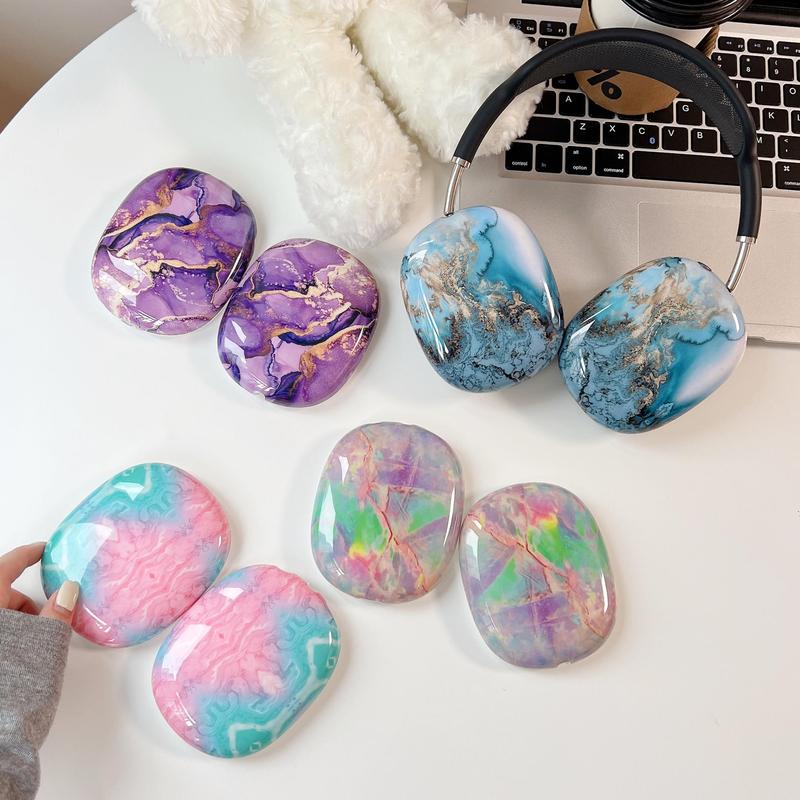 Marble Pattern Earphone Case, 1 Pair TPU Headphone Protective Cover, Earphone Protector for AirPods Max