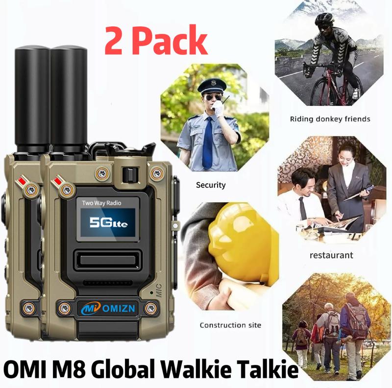 2 Pack OMI Model M8 Global Walkie Talkie National 5000 kilometers public network intercom transnational intercom unlimited distance Audio Aluminum