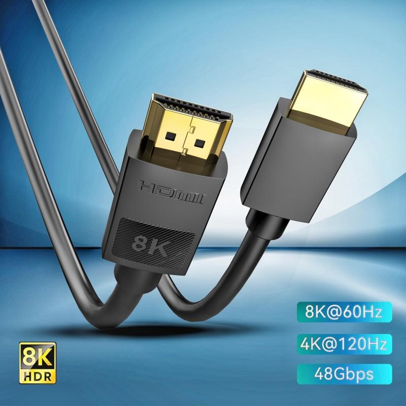 8K HDMI 2.1 Cable, High Speed 48Gbps HDMI 2.1 Cable, Support 8K@60Hz 4K@120Hz 2K@144Hz, Support 3D eARC HDR HDCP 2.2 2.3