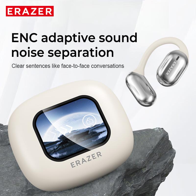 ERAZER OWS Touch Screen Earphone Bluetooth 5.4 Wireless Headphones oise Canceling TF Card Headset HIFI Stereo Full-Color Display Multifunctional Earbuds With Mic