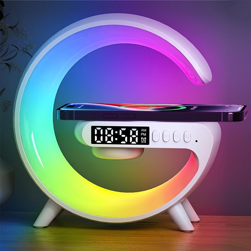 Wireless Speakers With Wireless Fast Charging, Bar Smart Light, Sunrise Alarm Clock, Wake Up Light For Bedrooms, Energize Your Mornings: Smart RGB Speaker Lamp With Sunrise Alarm & Fast Wireless Charging - Ideal For Bedrooms, Dorms, Gifts