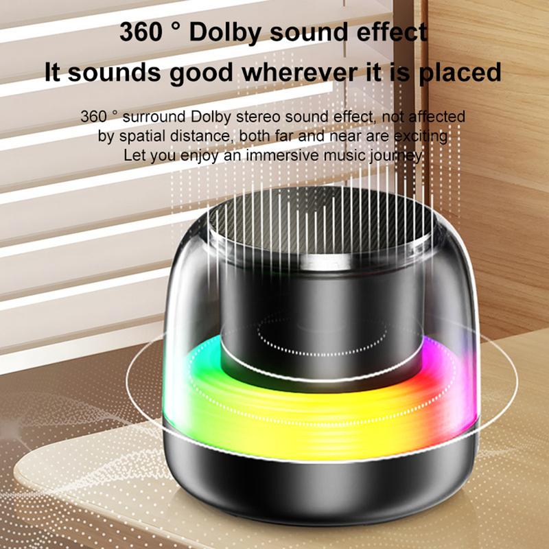 Mini Bluetooth Speakers with LED Lights, Portable Bluetooth Speaker With Wireless Stereo TWS Pairing, HiFi HD Sound, for Shower, Beach, Home, Outdoor