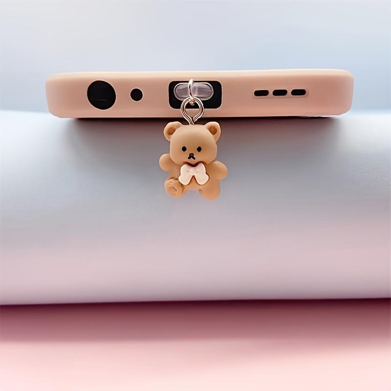 Cute Bear Design Phone Charging Port Dust Plug, 1 Count Anti Dust Plug for Phone, Unique Mobile Phone Accessories for Women & Girls, Dust-proof Plug Tool