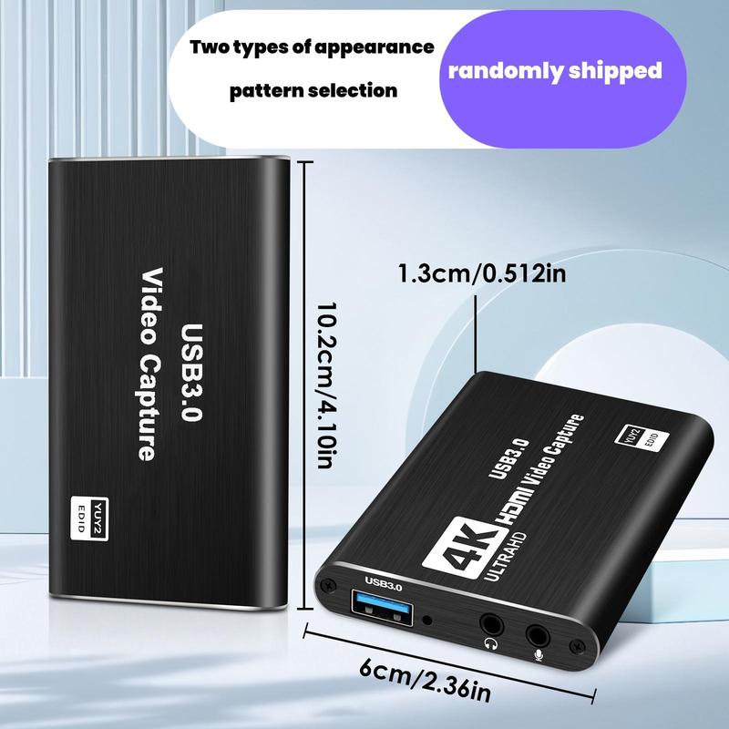 4K HDMI Video Capture Card for Streaming, Full HD 1080P 60FPS USB Cam Link Game Audio Video Capture Card, USB 3.0 Capture Card for Switch PS5 PS4 PC OBS Xbox