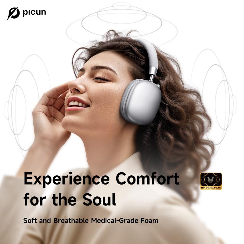 [Give the Gift of Perfect Sound] Picun F5 Wireless Earbud Headphones, Bluetooth 5.4 Low-Latency, -25dB Noise Cancellation, Electronic Connection, Hi-Fi Audio Connection Headset