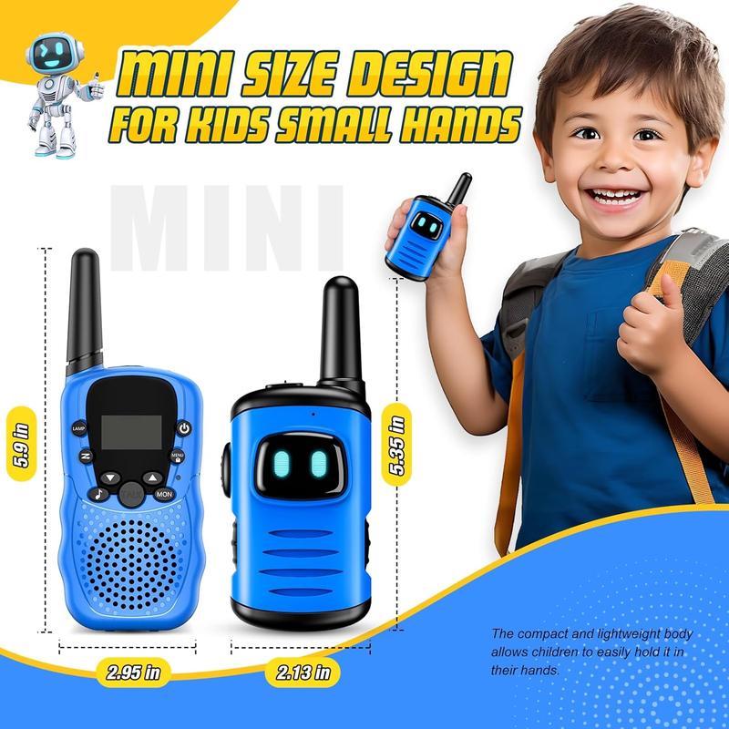 Toys for 3-8 Year Old Girls:  Mini Robots Walkies Talkies 2 Pack Halloween Christmas Birthday Gifts for 3 4 5 6-8 Year Old Girls Boys Camping Hiking Toys for 6 7 8-10 Year Old Girl Boy Kid