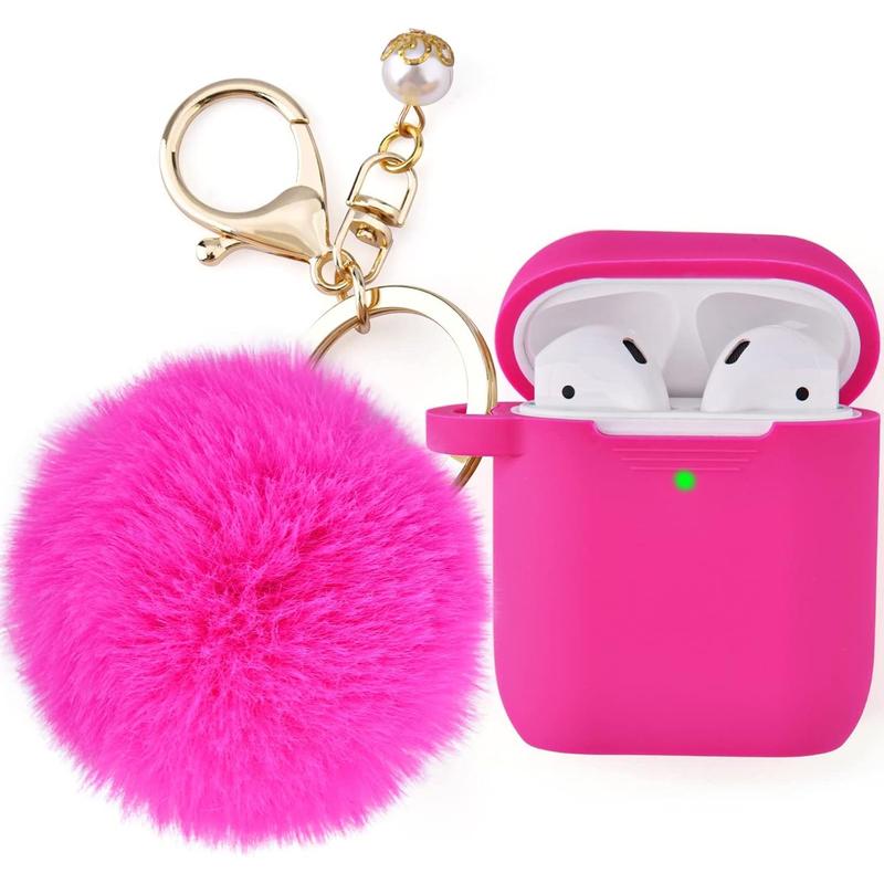 Pink Case Cover for pods 2&1 Charging Case, Cute Air Pods Accessories for Women