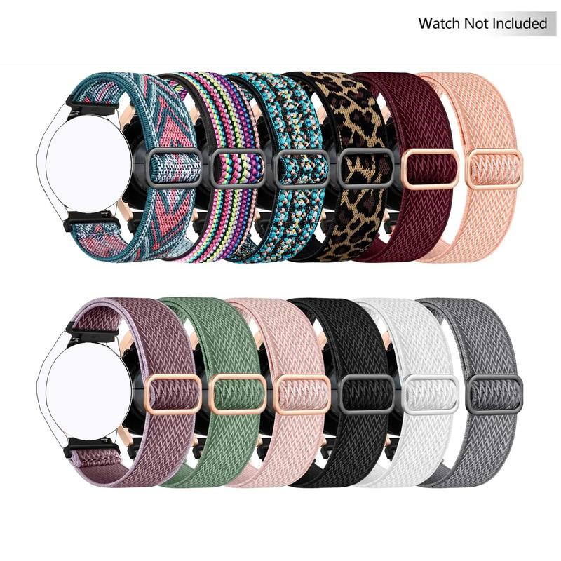 Stretchy Watch Bands Compatible with Galaxy Watch 6 5 4 40mm 44mm (12pcs), Galaxy Watch 5 Pro 45mm, 6 Classic 47mm 43mm, 4 Classic 46mm 42mm, Active 2, Wearable Accessories, Smart Watch Accessories