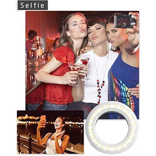 Selfie Ring Light Rechargeable Portable Clip-on Selfie Fill Light with 40 LED for Smart Phone Photography, Camera Video, Girl Makes up