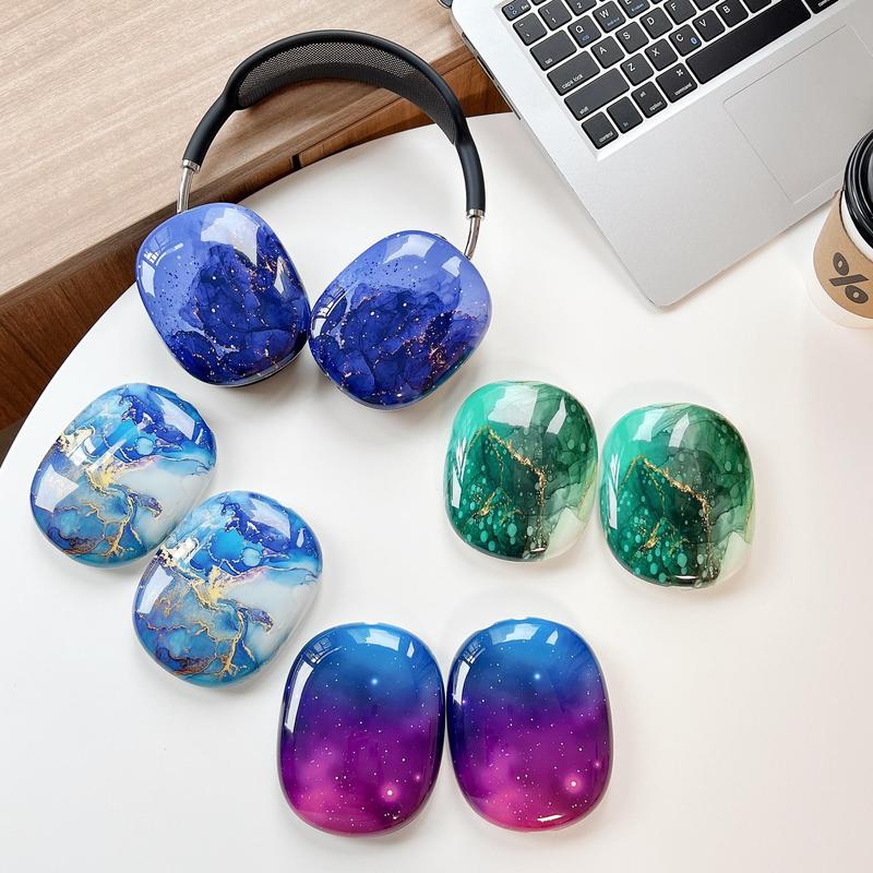 Marble Pattern Earphone Case, 1 Pair TPU Headphone Protective Cover, Earphone Protector for AirPods Max