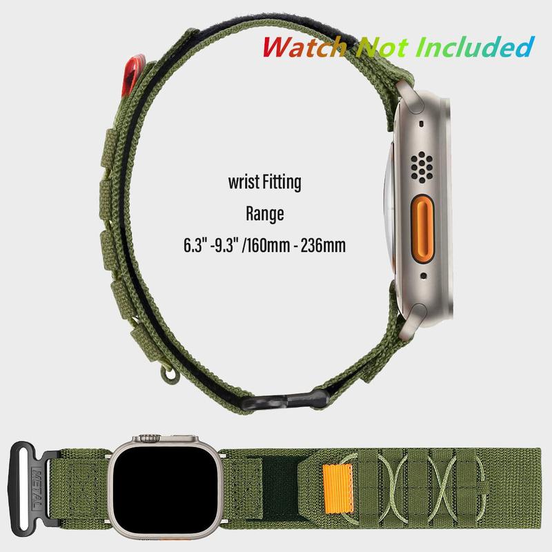 Nylon Tactical Sport Watch Band, 1 Count Stylish Smart Watch Replacement Watchband Compatible With iWatch Series 38mm 40mm 41mm 42mm 44mm 45mm 49mm