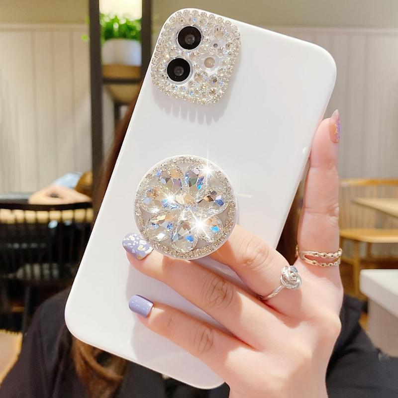 Rhinestones Mobile Phone Push-Pull Stand, Creative Mobile Phone Push-Pull Integrated Folding Stand, Lazy Mobile Phone Back Hanging Stand