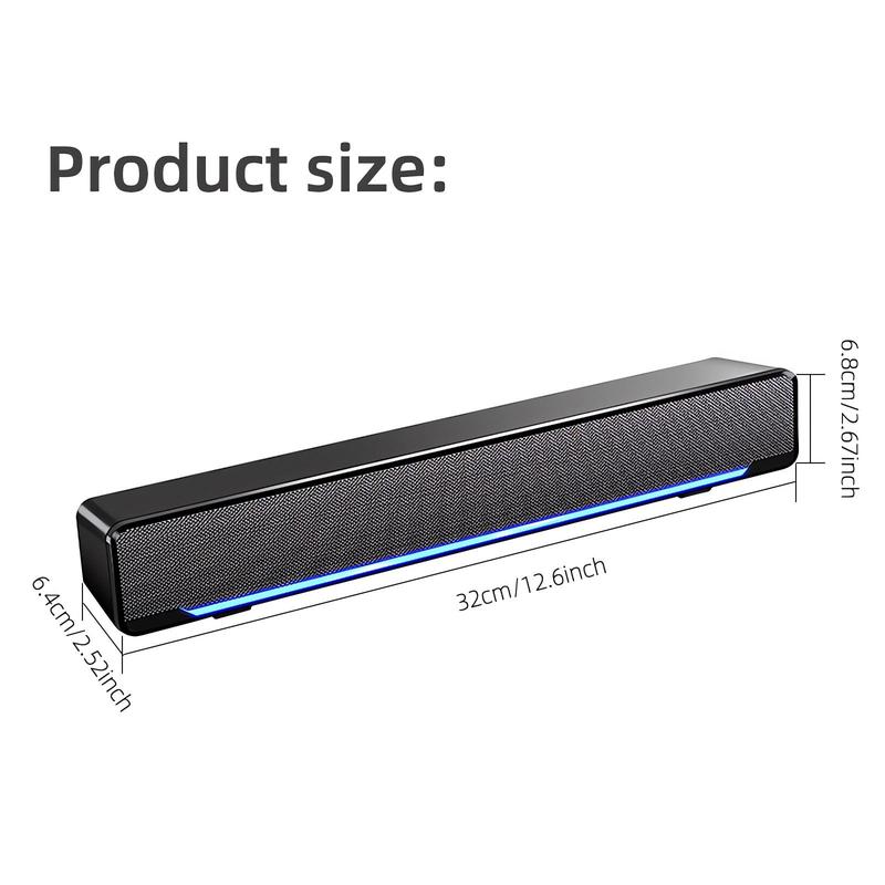 USB Powered Wired Computer Speaker, 3.5mm Audio Interface Desktop Speaker, Universal PC Speaker for Desktop Computers & Laptops