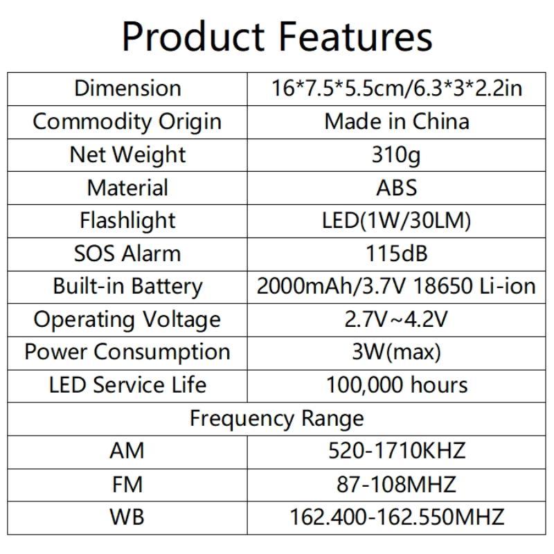 Portable USB Solar Hand Crank Charging Radio, Emergency Weather Radio with Power Bank Function, Radio with SOS Alarm & Flashlight for Indoor Outdoor Emergencies