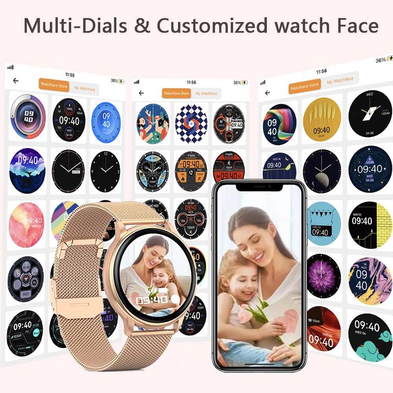 Multifunctional Smart Watch, Fashion Digital Watch with Multiple Sport Modes, Wireless BT Call Sports Smart Watches with Replacement Watch Band for iOS & Android, Fitness Watch, Women Gift