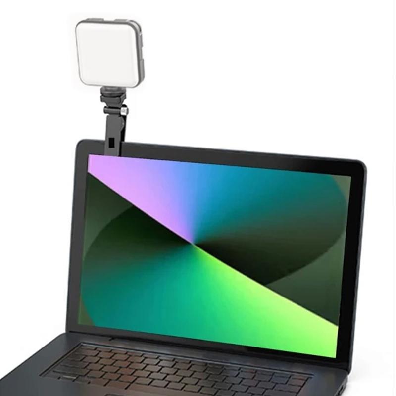 Portable Selfie Light Clip for Summer, Clip-on Pocket Smartphone Selfie Fill Light with Tripod Stand, Universal Selfie LED Light Clip for Camera, Cellphone, Laptop & Tablet, Selfie Accessories