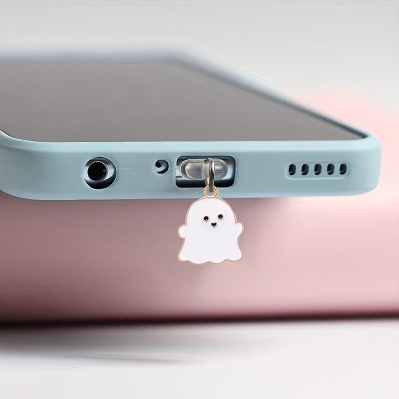 Cute Ghost Design Phone Dust Plug, Anti-dust Phone Charging Port Plug, Mobile Phone Decoration Accessories for Women & Girls