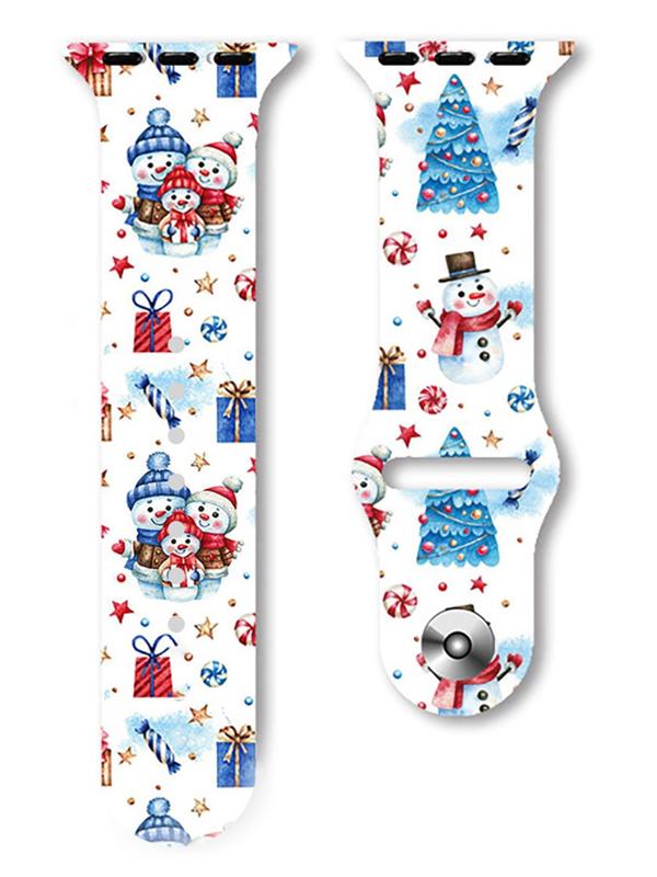 Christmas Themed Watch Band, Silicone Watch Strap for iWatch Ultra S8 38 40 41MM 42 44 45 49MM, Smart Watch Accessories for Women & Men