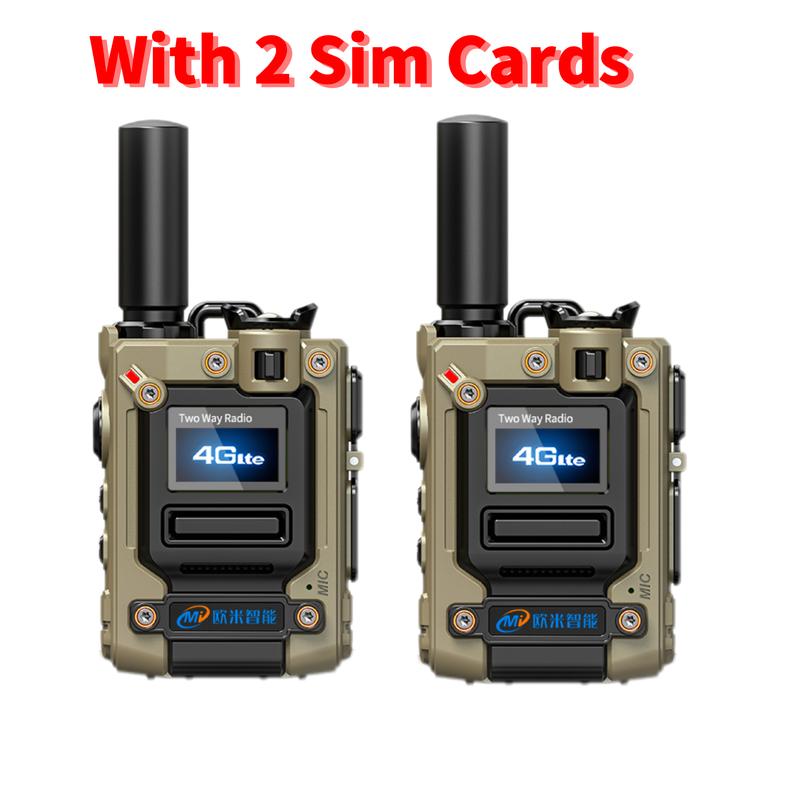 2 Pack OMI Model M8 Global Walkie Talkie National 5000 kilometers public network intercom transnational intercom unlimited distance Audio Aluminum