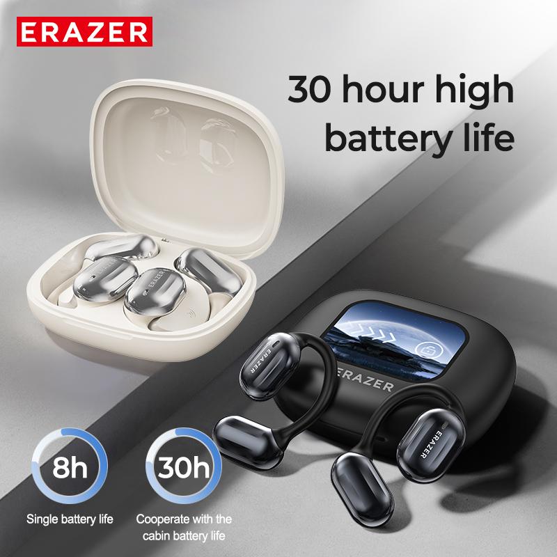 ERAZER OWS Touch Screen Earphone Bluetooth 5.4 Wireless Headphones oise Canceling TF Card Headset HIFI Stereo Full-Color Display Multifunctional Earbuds With Mic