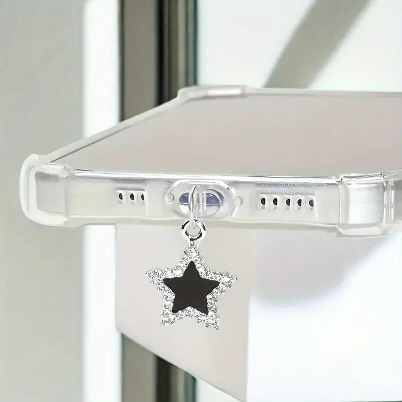 Rhinestone Star Shaped Phone Dust Plug, Creative Phone Dust Plug, Phone Accessories for iPhone 5-14ProMax & Type-C