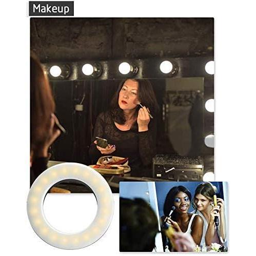 Selfie Ring Light Rechargeable Portable Clip-on Selfie Fill Light with 40 LED for Smart Phone Photography, Camera Video, Girl Makes up