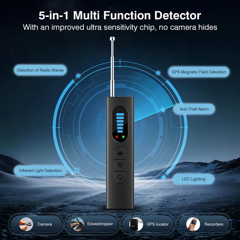 ENOMIR Hidden Camera Detectors, Listening Device Detector, Bug Detector, Car GPS Tracker Detector, RF Signal Detector, 5 Levels Sensitivity, 4 Modes, 30H for Car, Travel, Office, Hotel, Airbnb, Bathroom, Rental