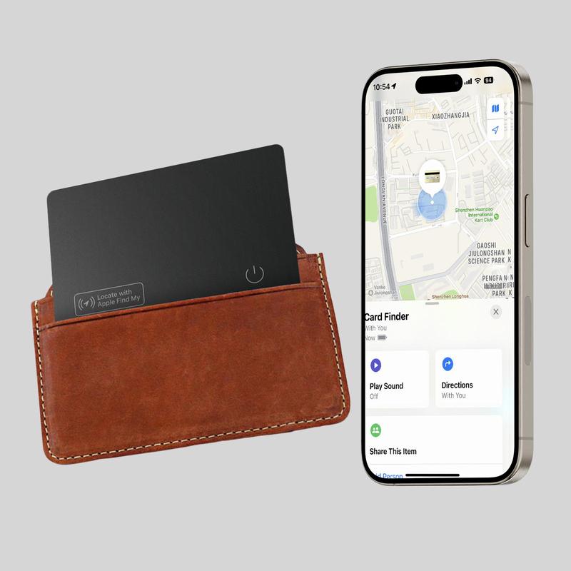 Ultra-Slim Waterproof Wallet Tracker Card, Wireless Charging Tracker Card, Compatible with Apple Find My (iOS Only)